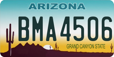 AZ license plate BMA4506