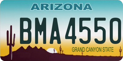 AZ license plate BMA4550