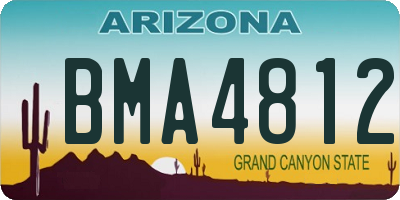 AZ license plate BMA4812
