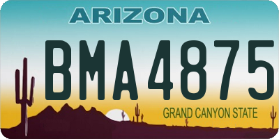 AZ license plate BMA4875