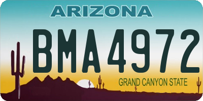 AZ license plate BMA4972