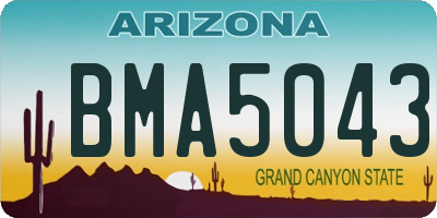AZ license plate BMA5043
