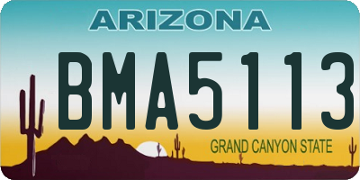 AZ license plate BMA5113