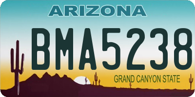 AZ license plate BMA5238