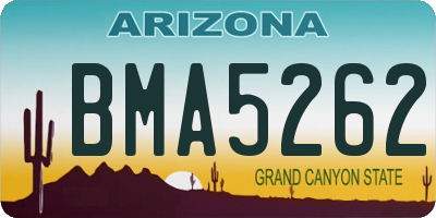 AZ license plate BMA5262