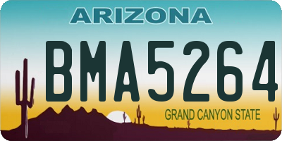 AZ license plate BMA5264