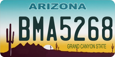 AZ license plate BMA5268