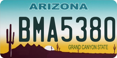 AZ license plate BMA5380