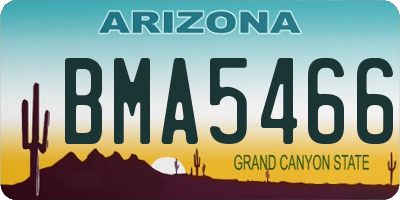 AZ license plate BMA5466