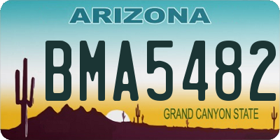 AZ license plate BMA5482