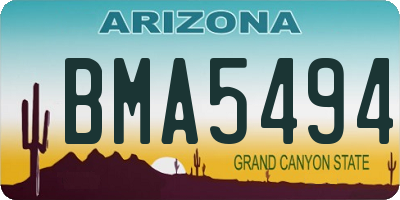 AZ license plate BMA5494