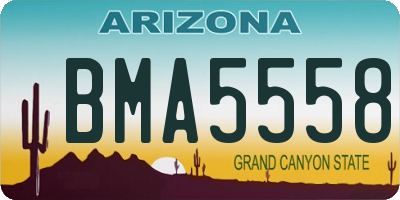 AZ license plate BMA5558