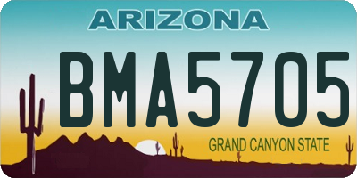 AZ license plate BMA5705