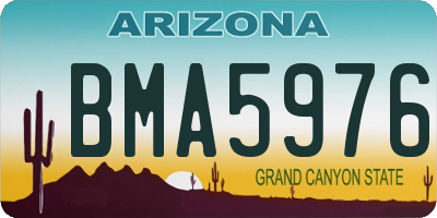 AZ license plate BMA5976