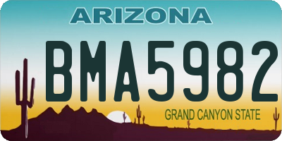 AZ license plate BMA5982