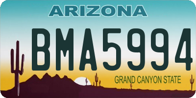 AZ license plate BMA5994