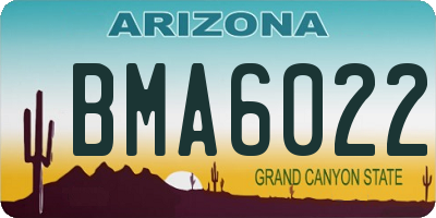 AZ license plate BMA6022