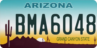 AZ license plate BMA6048