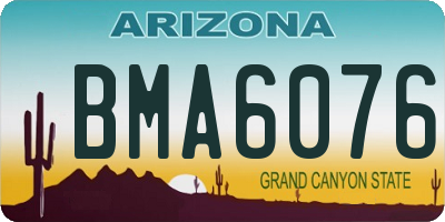 AZ license plate BMA6076
