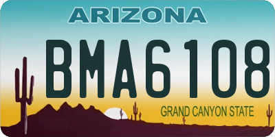 AZ license plate BMA6108