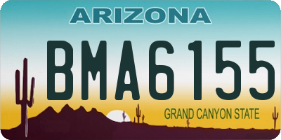AZ license plate BMA6155