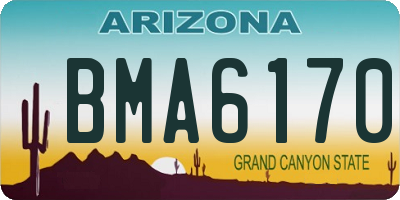 AZ license plate BMA6170