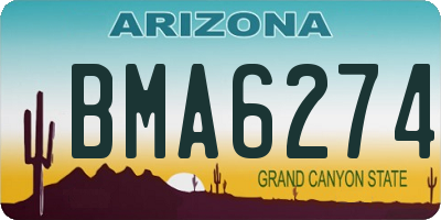 AZ license plate BMA6274