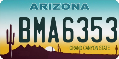 AZ license plate BMA6353
