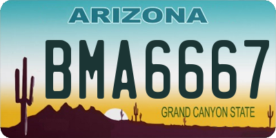 AZ license plate BMA6667