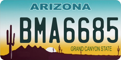 AZ license plate BMA6685