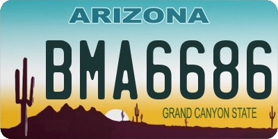 AZ license plate BMA6686