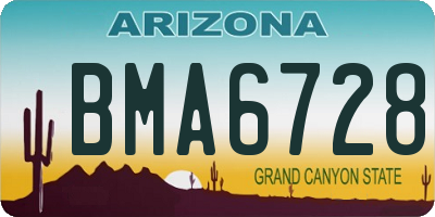 AZ license plate BMA6728