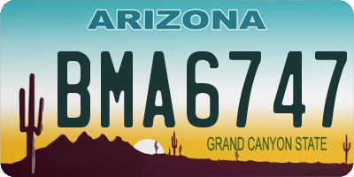 AZ license plate BMA6747