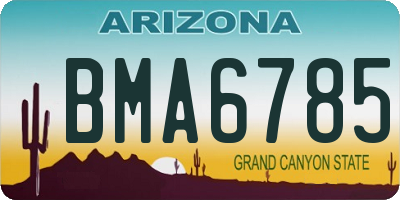 AZ license plate BMA6785