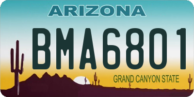 AZ license plate BMA6801