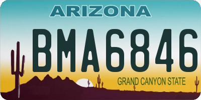 AZ license plate BMA6846