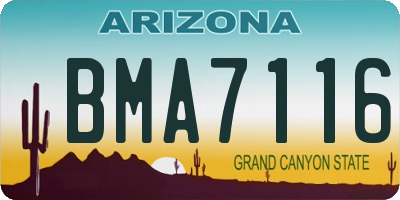 AZ license plate BMA7116