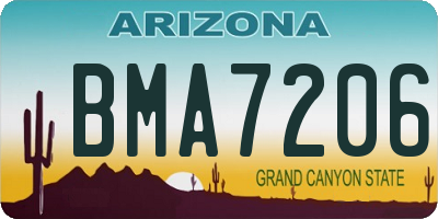 AZ license plate BMA7206