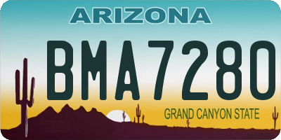 AZ license plate BMA7280
