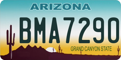 AZ license plate BMA7290