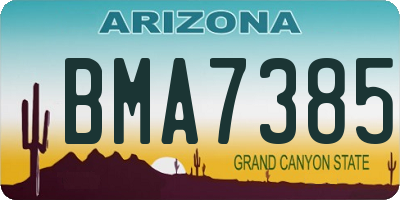 AZ license plate BMA7385