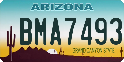 AZ license plate BMA7493