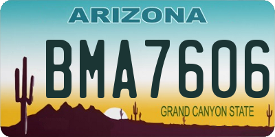 AZ license plate BMA7606