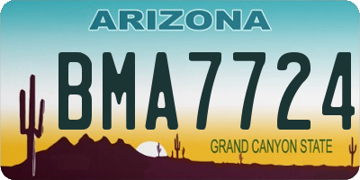 AZ license plate BMA7724