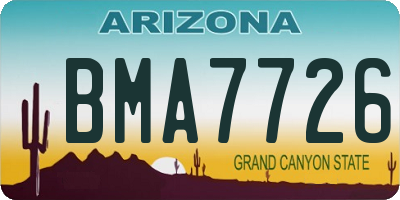 AZ license plate BMA7726