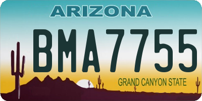 AZ license plate BMA7755