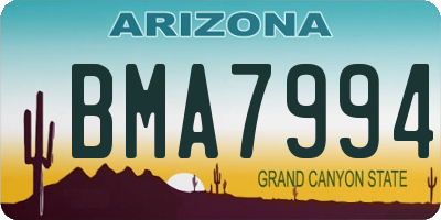 AZ license plate BMA7994