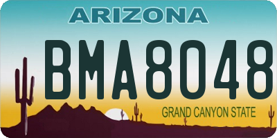AZ license plate BMA8048