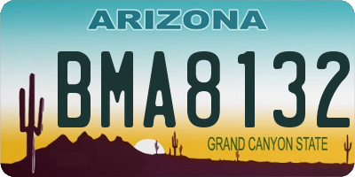 AZ license plate BMA8132