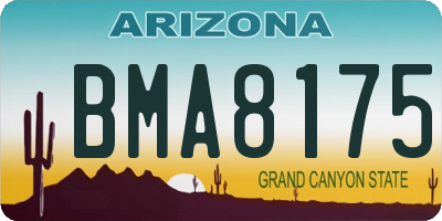 AZ license plate BMA8175